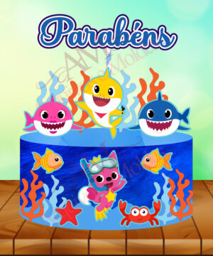 Baby Shark - Arquivo Digital Topo de Bolo - Mod 04