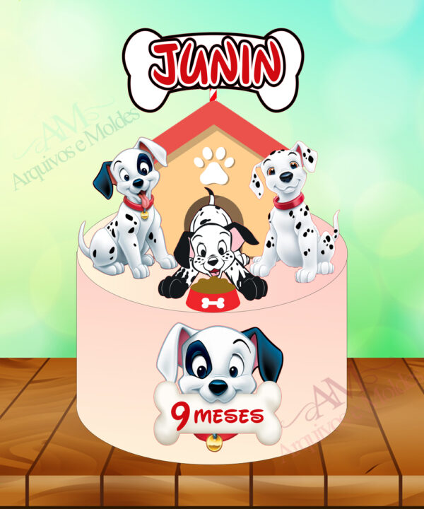 101 Dalmatas - Topo de Bolo Mod 01 - AeM