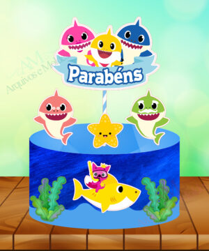Baby Shark - Arquivo Digital Topo de Bolo - Mod 02