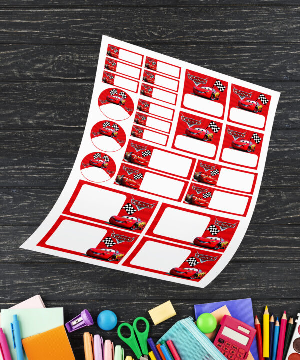 Carros - Arquivo Etiquetas Escolares - Mod 01