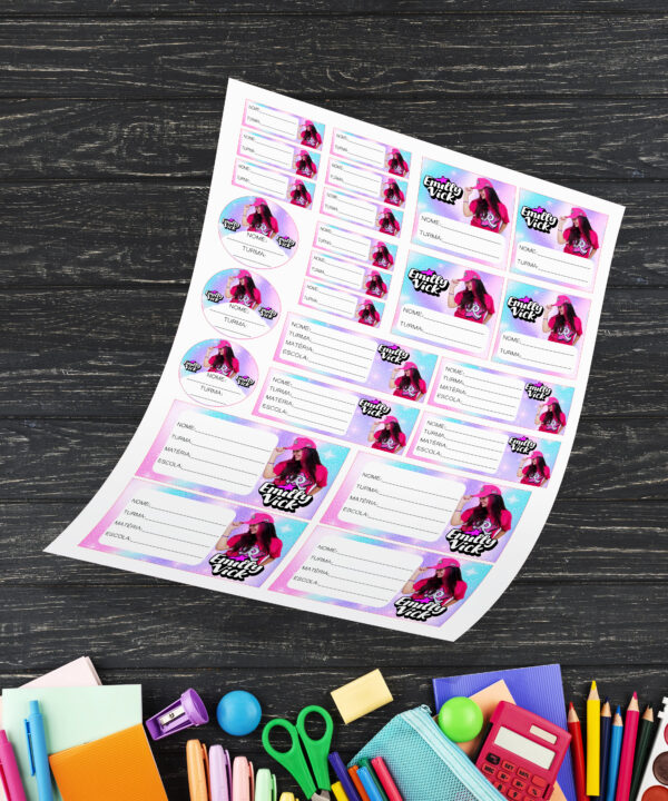 Etiquetas Escolares Emilly Vick - Arquivo Digital | Mod 01