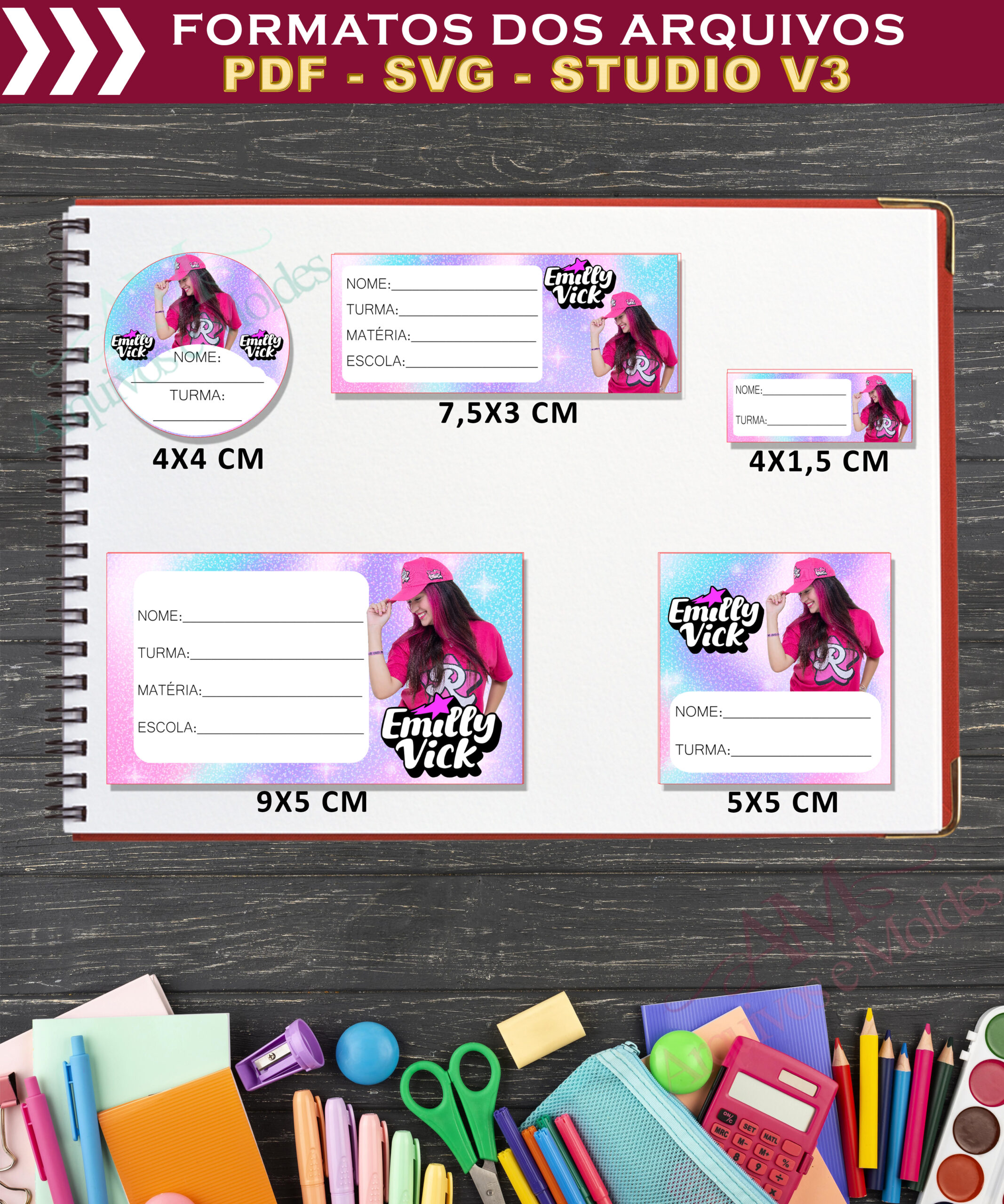 Etiqueta Escolar Emilly Vick Mod 01