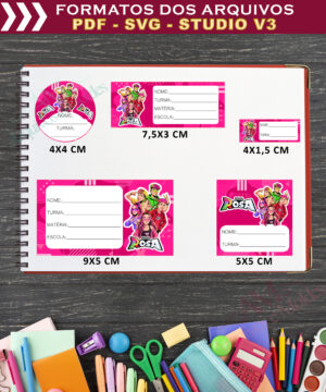 Etiquetas Escolares Grupo dos Rosa - Arquivo Digital | Mod 01