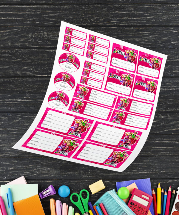 Etiquetas Escolares Grupo dos Rosa - Arquivo Digital | Mod 01