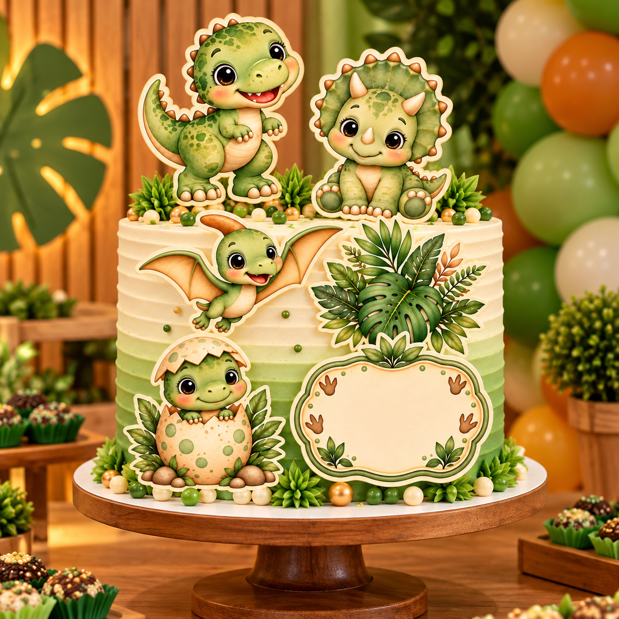 Topo de Bolo Dinossauro Baby – Mod. 01 PNG