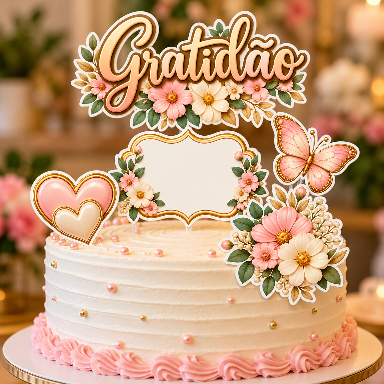 Topo de Bolo Gratidão – Mod. 02 PNG
