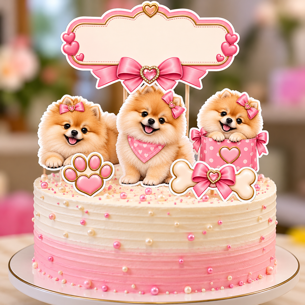 Topo de Bolo Lulu da Pomerânia – Mod. 01 PNG