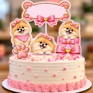 Topo de Bolo Lulu da Pomerânia – Mod. 02 PNG