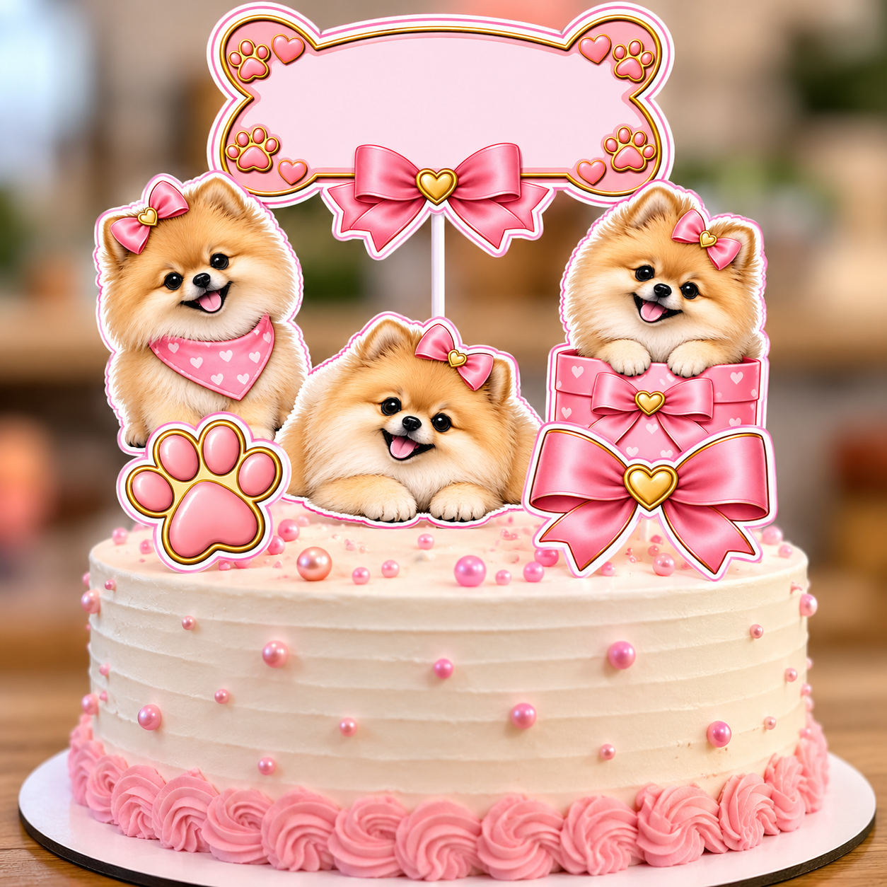 Topo de Bolo Lulu da Pomerânia – Mod. 02 PNG