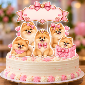Topo de Bolo Lulu da Pomerânia – Mod. 03 PNG