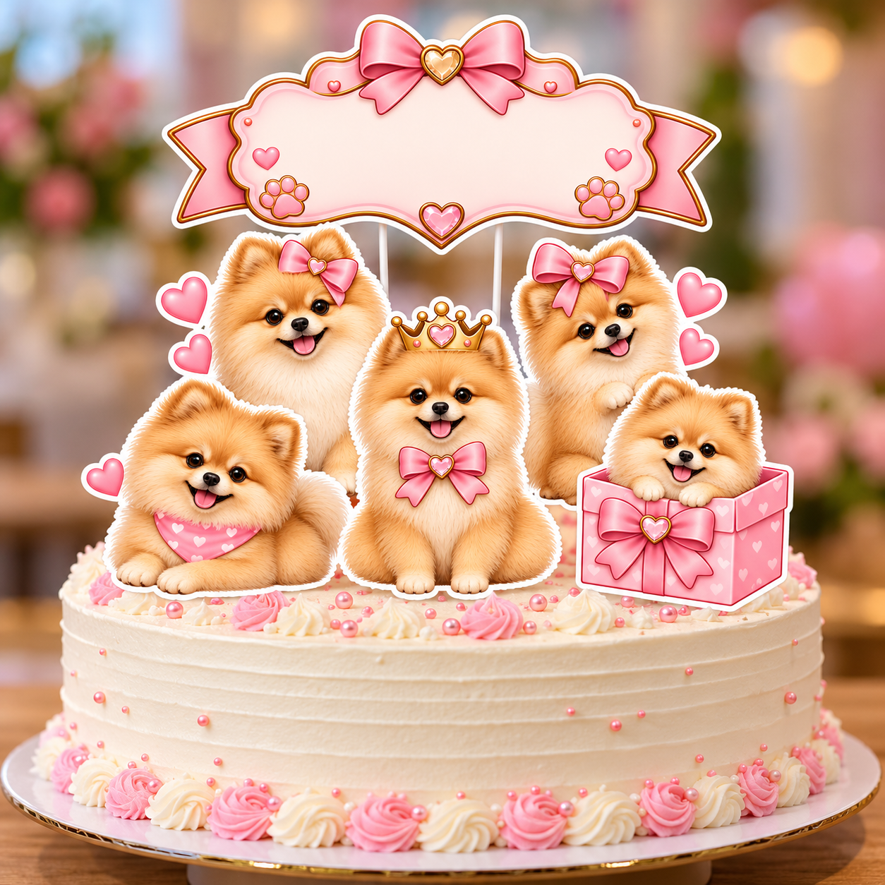 Topo de Bolo Lulu da Pomerânia – Mod. 03 PNG