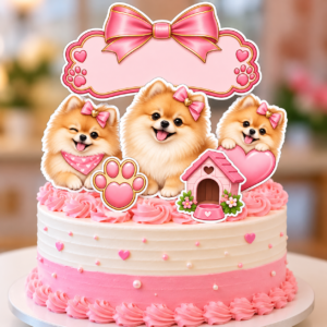 Topo de Bolo Lulu da Pomerânia – Mod. 04 PNG