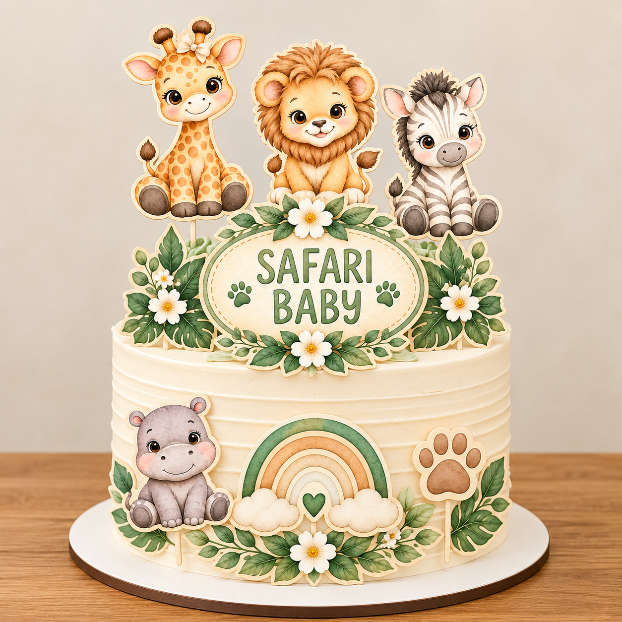 Topo de Bolo Safari Baby – Mod 02 PNG