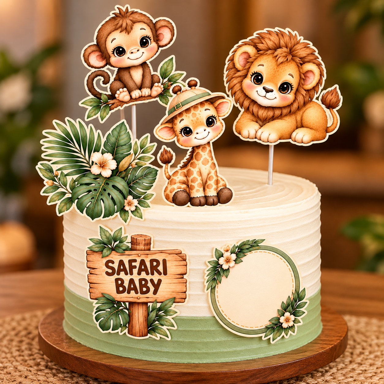 Topo de Bolo Safari Baby – Mod 04