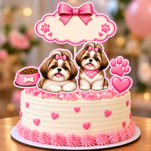 Topo de Bolo Shih Tzu – Mod. 03 PNG