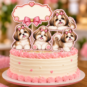 Topo de Bolo Shih Tzu – Mod. 04 PNG